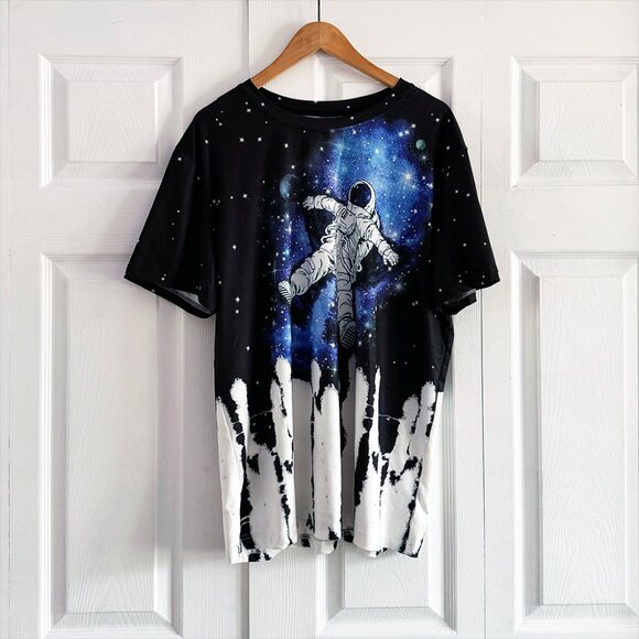 Cosmic Astronaut and Galaxy Print Tee Moisture-Wicking Silky Smooth - Picture 2 of 5